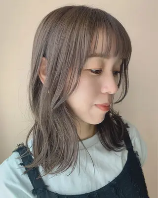 セミロング カラー hubhair レイヤー/透明感のヘアスタイル