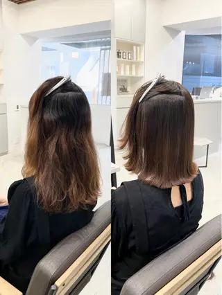 ミディアム カラー パーマ 生艶髪&レイヤー🔔 渋谷お薦めNo.1✨のヘアスタイル