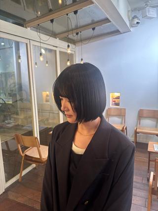 ミディアム カラー くいた あやなのヘアスタイル