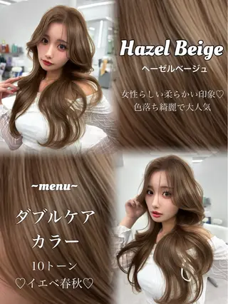 ロング カラー 盛れる顔周り✨韓国式 レイヤーkanatoのヘアスタイル