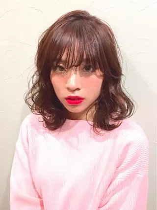 ミディアム セミロング カラー ヘアアレンジ 柔らか垢抜けｶﾗｰと ｶｯﾄ🫧ASUKAのヘアスタイル