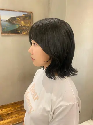 セミロング 新宿/顔周りカット +レイヤー=しずく♩のヘアスタイル