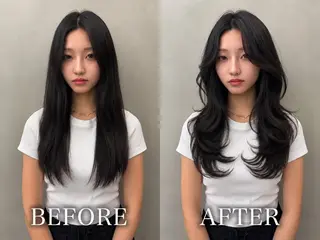 ロング ✨縮毛矯正✨レイヤー ホウダカズヒロのヘアスタイル