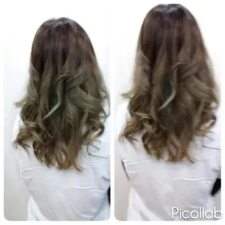 セミロング ワンホンレイヤー エクステづまのヘアスタイル