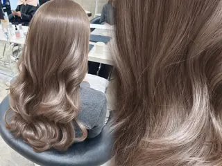 ロング コハク /縮毛矯正　艶カラーのヘアスタイル