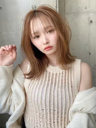 セミロング カラー ヘアアレンジ 𝑹𝒆𝒊𝒚𝒂 🥀/名駅/艶カラーのヘアスタイル