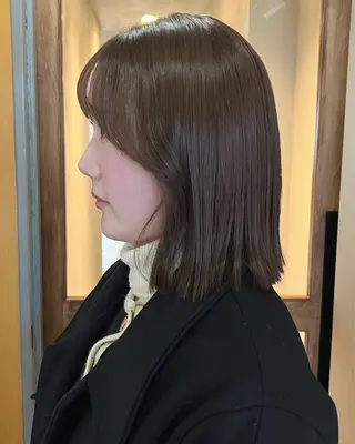ミディアム カラー akane/オリーブ /ボブパーマのヘアスタイル