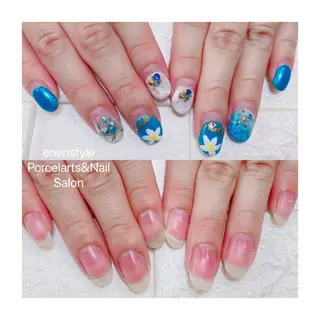 ミディアム ネイル 🐾enen style 🐾のネイルデザイン