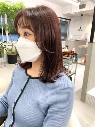 ミディアム カラー 樫原裕二/似合わせ カット/透明感カラーのヘアスタイル