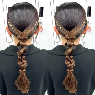 ロング ヘアアレンジ ヘアメ🎀ハイトーン 🩵エクステ🪄しほのヘアスタイル