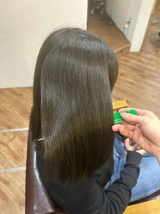 セミロング カラー パーマ 縮毛矯正/髪質改善 予約はリクエストからのヘアスタイル