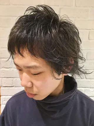 ショート カラー メンズ レイヤー/大人メンズ パーマ🌀 平島拓也のヘアスタイル