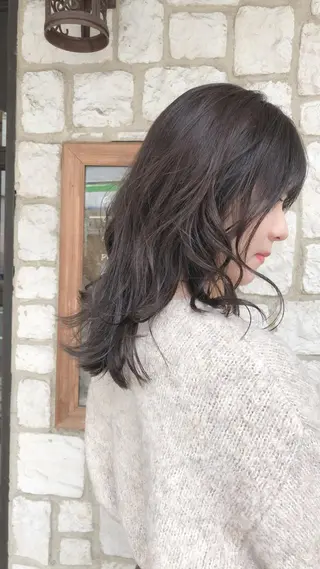 セミロング カラー パーマ ヘアアレンジ 髪質改善/透明感 OAK兵庫のヘアスタイル