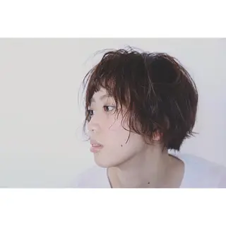 ショート ミディアム カラー パーマ エイジングケア/大人 デザイン/FRAMEのヘアスタイル