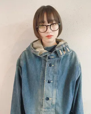 ショート カラー ボブパーマコテ巻き風 パーマNo1深江秀平のヘアスタイル