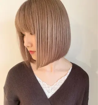 ミディアム カラー ✨艶ブリーチカラー ✨四ノ宮裕己のヘアスタイル