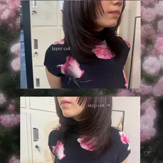 セミロング カラー shin enom yuukaのヘアスタイル