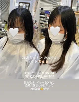 ロング 天神最安値エクステ カラーレイヤーカットのヘアスタイル