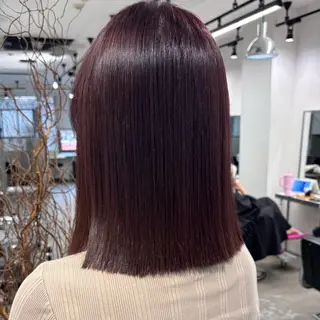 ミディアム カラー 縮毛矯正🎀髪質改善 /透明感カラー🎼のヘアスタイル