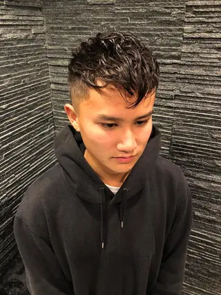 ショート パーマ メンズ 木村 りきのヘアスタイル