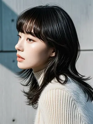ミディアム ウルフカット 811 大阪梅田 ウルフのヘアスタイル