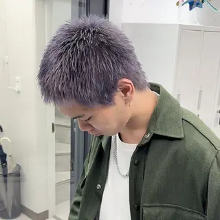 ショート カラー メンズ 曲がる縮毛矯正 LIBER 岩名のヘアスタイル