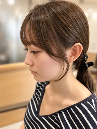 セミロング カラー 久木原 ゆりのヘアスタイル