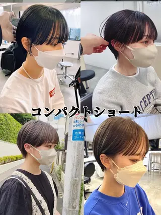 ショート カラー 白髪ぼかし/ショート /ミニボブだいじのヘアスタイル