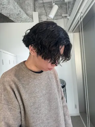 パーマ メンズ 店長 MANAMI 艶カラー／骨格ボブのヘアスタイル