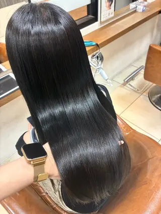 ロング カラー 髪質改善/ブラック ヘア/リンのヘアスタイル