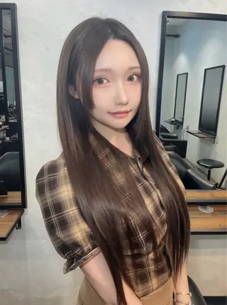 セミロング カラー 🫧透明感カラー/ エクステ🫧アサミ️のヘアスタイル