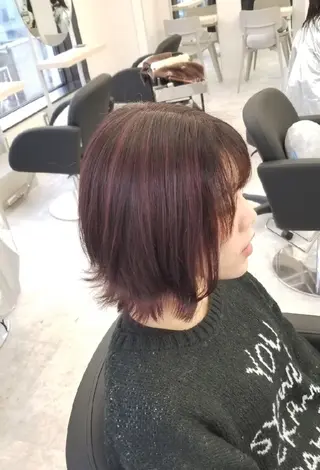 ショート カラー ブリーチなしWカラー 【艶感✨透明感】中澤のヘアスタイル