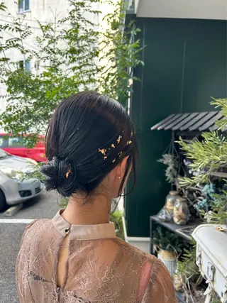 セミロング ヘアアレンジ 山下 襟華のヘアスタイル