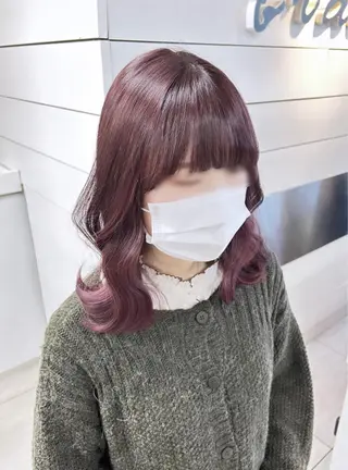 ミディアム レイヤー/艶髪カラー 森本くるみのヘアスタイル