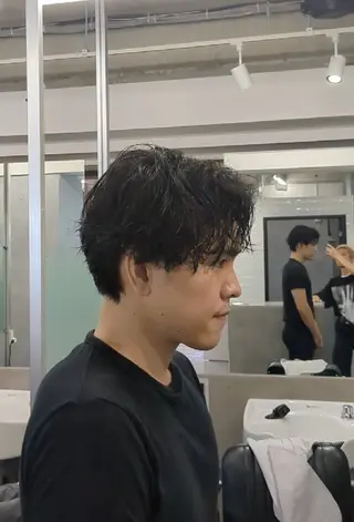 ミディアム パーマ メンズ メンズ特化 石田はるむのヘアスタイル