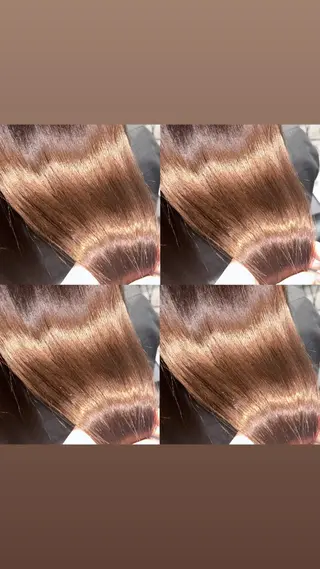 セミロング カラー ブリーチなし透明感 カラー🤍ྀིきららのヘアスタイル