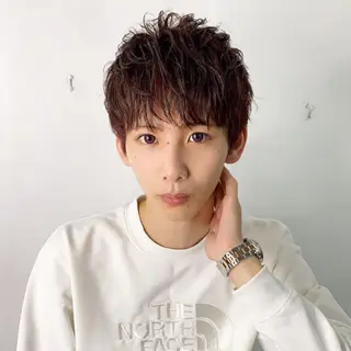 ショート カラー パーマ メンズ メンズ縮毛矯正 細谷碧海のヘアスタイル