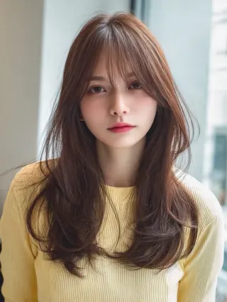 ロング 絶対綺麗な暖色カラー 🎯あります✨増渕✨のヘアスタイル