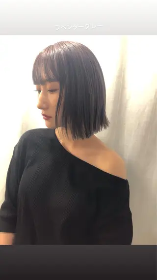 ミディアム カラー Pia ツボイ ケイタのヘアスタイル