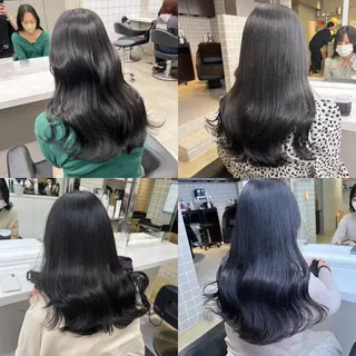 ミディアム カラー パーマ ヘアアレンジ メンズ キッズ ネイル マツエク・マツパ アイブロウ 🦋縮毛/韓国レイヤ ー/透明感カラー🦋のヘアスタイル
