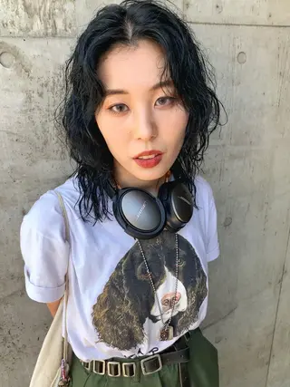 ミディアム ハイトーンNo.1✨ パーマ✨イマイタツヤのヘアスタイル