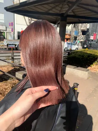 ミディアム カラー 海外girl🤎 透明感ベージュmaoのヘアスタイル