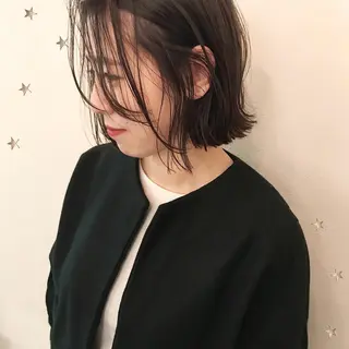 ミディアム カラー 市川 千夏のヘアスタイル