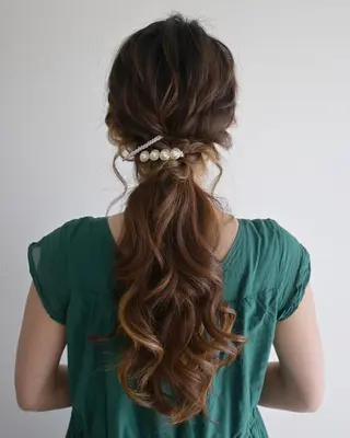 ロング ヘアアレンジ 麻優 ヘアセットのヘアスタイル