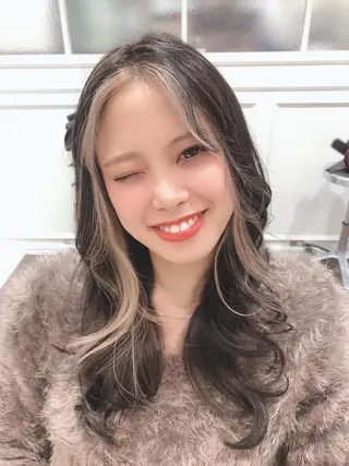 セミロング カラー パーマ ヘアアレンジ 髪質改善/韓国風 レイヤー/田村祐樹のヘアスタイル