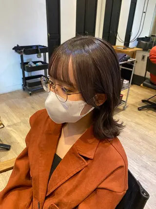 セミロング 新宿/顔周りカット +レイヤー=しずく♩のヘアスタイル