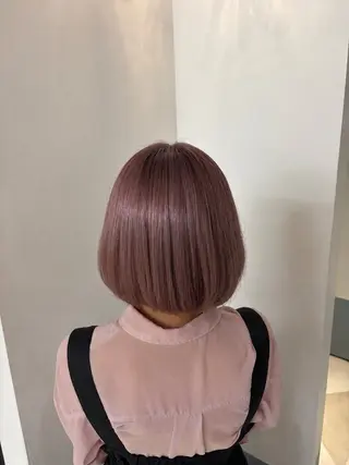 ショート カラー ヒナ/酸性ストレート ・艶カラー🌿のヘアスタイル
