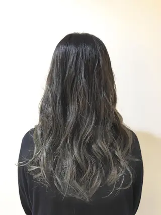ロング カラー パーマ ぱつっとボブ/ 小野あかねのヘアスタイル