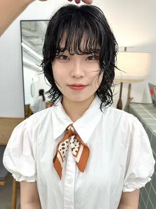 ショート パーマ 岩戸 新のヘアスタイル