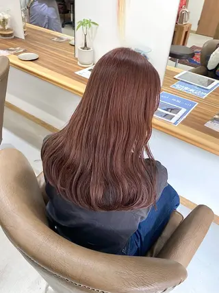 セミロング カラー ヘアアレンジ ハル🌸柔色/ ブリーチなし/艶髪のヘアスタイル